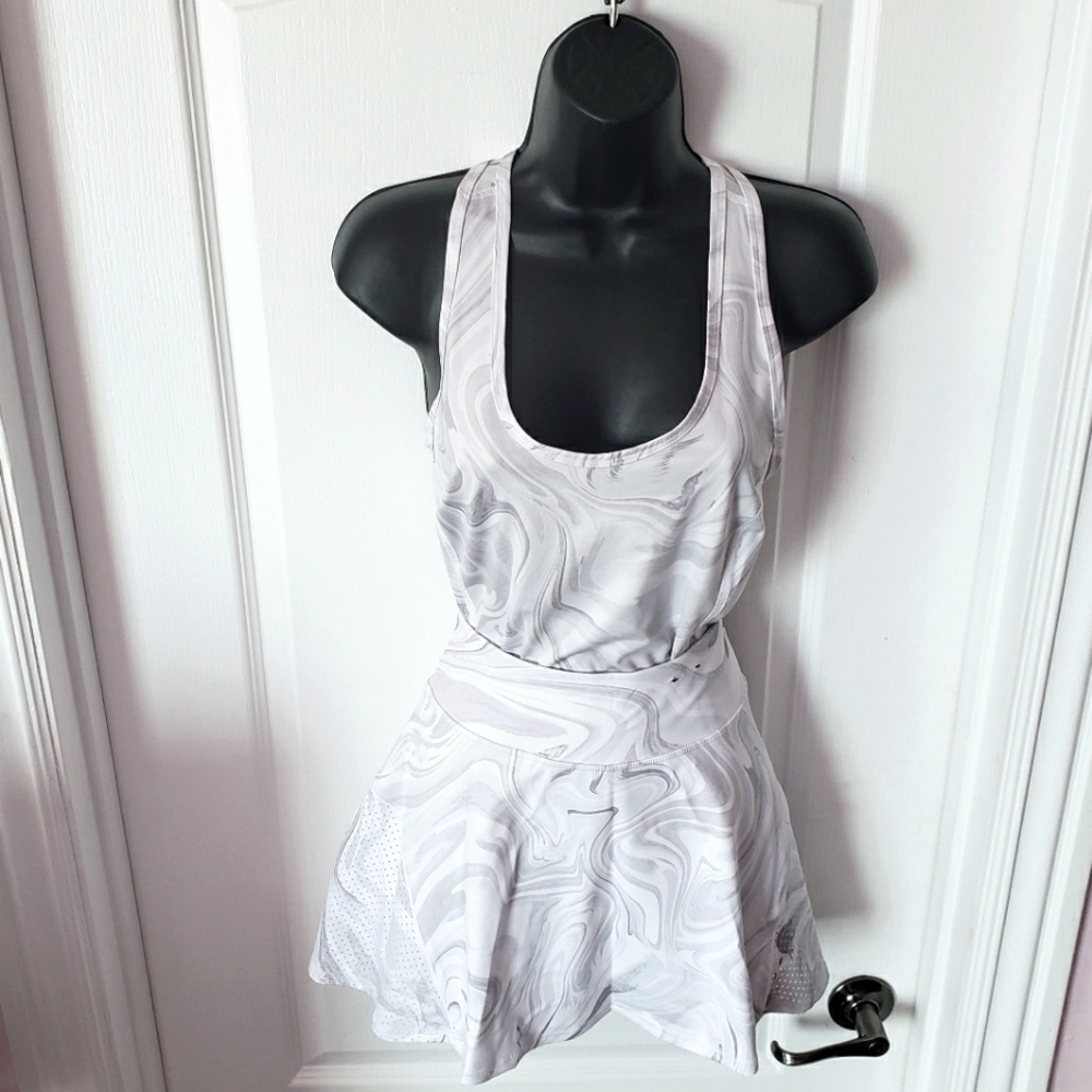 Fila Women's Tru Stretch Core Tank Gray White Marbled Medium